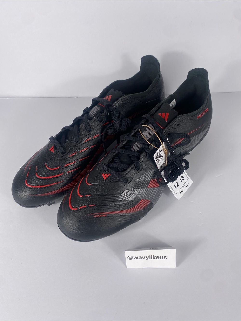 Adidas Soccer Cleats Predator League Black Red FG/MG ID1328 Men's Size 12